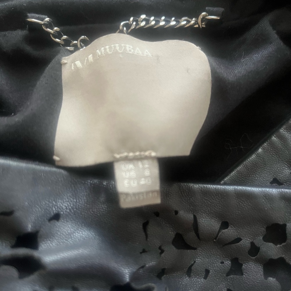 Muubaa Black Perforated Leather Jacket - Picture 6 of 6